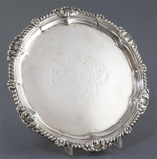 A George III silver circular salver by Paul Storr, 21.5 oz.
